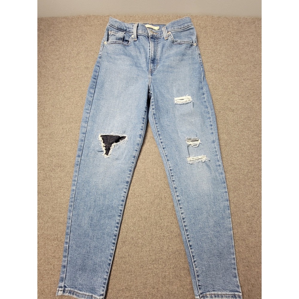 Levi's Women's 28 High Waisted Mom‎ Jeans Distressed Light Wash Denim